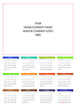 Multi Coloured Months A4 Flat Calendar